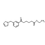 structure of CAS# 898749-80-9, Ethyl 6-[3-(2,5-dihydro-1H-pyrrol-1-ylmethyl)phenyl]-6-oxohexanoate;Ethyl 6-oxo-6-[3-(3-pyrrolinomethyl)phenyl]hexanoate