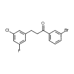 structure of CAS# 898750-46-4, 1-(3-Bromophenyl)-3-(3-chloro-5-fluorophenyl)-1-propanone;3'-bromo-3-(3-chloro-5-fluorophenyl)propiophenone