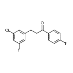 structure of CAS# 898750-61-3, 3-(3-Chloro-5-fluorophenyl)-1-(4-fluorophenyl)-1-propanone;3-(3-chloro-5-fluorophenyl)-4'-fluoropropiophenone