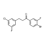 structure of CAS# 898750-82-8, 1-(4-Bromo-3-fluorophenyl)-3-(3-chloro-5-fluorophenyl)-1-propanone;4'-bromo-3-(3-chloro-5-fluorophenyl)-3'-fluoropropiophenone