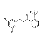 structure of CAS# 898750-97-5, 3-(3-Chloro-5-fluorophenyl)-1-[2-(trifluoromethyl)phenyl]-1-propanone;3-(3-chloro-5-fluorophenyl)-2'-trifluoromethylpropiophenone