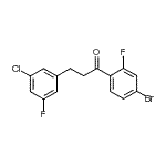 structure of CAS# 898751-08-1, 1-(4-Bromo-2-fluorophenyl)-3-(3-chloro-5-fluorophenyl)-1-propanone;4'-bromo-3-(3-chloro-5-fluorophenyl)-2'-fluoropropiophenone