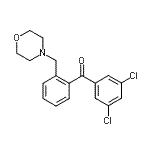 structure of CAS# 898751-09-2, (3,5-Dichlorophenyl)[2-(4-morpholinylmethyl)phenyl]methanone;3',5'-Dichloro-2-morpholinomethyl benzophenone