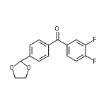 structure of CAS# 898760-78-6, (3,4-Difluorophenyl)[4-(1,3-dioxolan-2-yl)phenyl]methanone;3,4-difluoro-4'-(1,3-dioxolan-2-yl)benzophenone