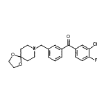 结构式 CAS# 898761-97-2, (3-氯-4-氟苯基)[3-(1,4-二氧杂-8-氮杂螺[4.5]癸-8-基甲基)苯基]甲酮
