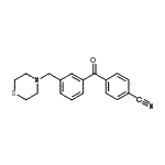structure of CAS# 898762-88-4, 4-[3-(4-Thiomorpholinylmethyl)benzoyl]benzonitrile;4'-cyano-3-thiomorpholinomethyl benzophenone