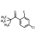 structure of CAS# 898766-51-3, 1-(4-Chloro-2-fluorophenyl)-2,2-dimethyl-1-propanone;4'-Chloro-2,2-dimethyl-2'-fluoropropiophenone