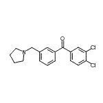 结构式 CAS# 898770-82-6, (3,4-二氯苯基)[3-(1-吡咯烷基甲基)苯基]甲酮