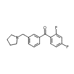 结构式 CAS# 898770-86-0, (2,4-二氟苯基)[3-(1-吡咯烷基甲基)苯基]甲酮