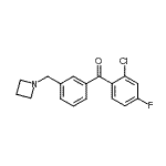 structure of CAS# 898771-99-8, [3-(1-Azetidinylmethyl)phenyl](2-chloro-4-fluorophenyl)methanone;3'-azetidinomethyl-2-chloro-4-fluorobenzophenone