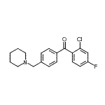 结构式 CAS# 898775-44-5, (2-氯-4-氟苯基)[4-(1-哌啶基甲基)苯基]甲酮