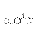 structure of CAS# 898776-35-7, (3-Fluorophenyl)[4-(1-pyrrolidinylmethyl)phenyl]methanone;3-fluoro-4'-pyrrolidinomethyl benzophenone