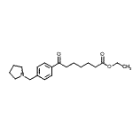 structure of CAS# 898777-16-7, Ethyl 7-oxo-7-[4-(1-pyrrolidinylmethyl)phenyl]heptanoate;ethyl 7-oxo-7-[(4-pyrrolidinomthyl)phenyl]heptanoate