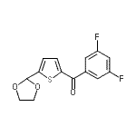 结构式 CAS# 898778-84-2, (3,5-二氟苯基)[5-(1,3-二氧戊环-2-基)-2-噻吩基]甲酮