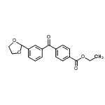 结构式 CAS# 898779-06-1, 乙基4-[3-(1,3-二氧戊环-2-基)苯甲酰基]苯甲酸酯