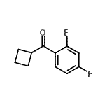 structure of CAS# 898791-26-9, Cyclobutyl(2,4-difluorophenyl)methanone;cyclobutyl 2,4-difluorophenyl ketone