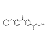 structure of CAS# 898792-81-9, Ethyl 4-[3-(1-piperidinylmethyl)benzoyl]benzoate;4'-carboethoxy-3-piperidinomethyl benzophenone