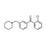 结构式 CAS# 898793-30-1, (2-氯苯基)[3-(1-哌啶基甲基)苯基]甲酮