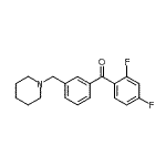 structure of CAS# 898793-58-3, (2,4-Difluorophenyl)[3-(1-piperidinylmethyl)phenyl]methanone;2,4-difluoro-3'-piperidinomethyl benzophenone