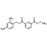 结构式 CAS# 898793-73-2, 乙基3-[3-(2,4-二甲基苯基)丙酰]苯甲酸酯
