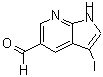 structure of CAS# 900514-07-0, 3-Iodo-1H-pyrrolo[2,3-b]pyridine-5-carbaldehyde;3-Iodo-1H-pyrrolo[2,3-b]pyridine-5-carbaldehyde;3-Iodo-7-azaindole-5-carbaldehyde;MFCD08457789
