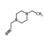 structure of CAS# 90206-22-7, (4-Ethyl-1-piperazinyl)acetonitrile;1-Piperazineacetonitrile,4-ethyl-;1-Piperazineacetonitrile,4-ethyl-(7CI);2-(4-ethylpiperazin-1-yl)acetonitrile