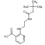 structure of CAS# 904815-14-1, 2-{[2-({[(2-Methyl-2-propanyl)oxy]carbonyl}amino)ethyl]amino}nicotinic acid;2-({2-[(t<wbr>ert-Butox<wbr>ycarbonyl<wbr>)amino]et<wbr>hyl}amino<wbr>)-3-carbo<wbr>xypyridine;2-({2-[(t<wbr>ert-Butox<wbr>ycarbonyl<wbr>)amino]et<wbr>hyl}amino<wbr>)pyridine<wbr>-3-carbox<wbr>ylic acid;2-({2-[(t<wbr>ert-Butox<wbr>ycarbonyl<wbr>)amino]et<wbr>hyl}amino<wbr>)pyridine<wbr>-3-carbox<wbr>ylic acid<wbr>, 2-({2-[<wbr>(tert-But<wbr>oxycarbon<wbr>yl)amino]<wbr>ethyl}ami<wbr>no)-3-car<wbr>boxypyrid<wbr>ine
