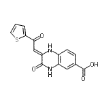 CAS 登录号：904818-85-5， (2Z)-3-氧代-2-[2-氧代-2-(2-噻吩基)亚乙基]-1,2,3,4-四氢-6-喹喔啉羧酸