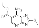 structure of CAS# 90559-98-1, 7-Amino-2-(Methylthio)-[1,2,4]Triazolo[1,5-a]Pyrimidine-6-carboxylic Acid Ethyl Ester;ETHYL 7-AMINO-2-(METHYLSULFANYL)[1,2,4]TRIAZOLO[1,5-A]PYRIMIDINE-6-CARBOXYLATE;ETHYL 7-AMINO-2-(METHYLTHIO)[1,2,4]TRIAZOLO[1,5-A]PYRIMIDINE-6-CARBOXYLATE;Ethyl 7-Amino-2-(Methylthio)[1,2,3]Triazolo[1,5-A]Pyrimidine-6-Carboxylate