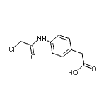 structure of CAS# 90798-99-5, {4-[(Chloroacetyl)amino]phenyl}acetic acid;{4-[(chloroacetyl)amino]phenyl}acetic acid;{4-[(CHLOROACETYL)AMINO]PHENYL}ACETICACID;2-(4-(2-chloroacetamido)phenyl)acetic acid
