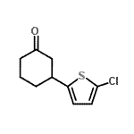 structure of CAS# 909421-72-3, 3-(5-Chloro-2-thienyl)cyclohexanone;2-Chloro-5-(3-oxocyclohexyl)thiophene
