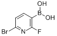 structure of CAS# 910649-58-0, (6-Bromo-2-Fluoro-3-Pyridinyl)-Boronic Acid;BORONIC ACID, (6-BROMO-2-FLUORO-3-PYRIDINYL)-;B-(6-Bromo-2-Fluoro-3-Pyridinyl)-Boronic Acid;6-Bromo2-Fluoropyridine-3-Boronic Acid