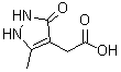 structure of CAS# 915919-78-7, (5-Methyl-3-oxo-2,3-dihydro-1H-pyrazol-4-yl)acetic acid;(5-methyl-3-oxo-2,3-dihydro-1H-pyrazol-4-yl)acetic acid;2-(3-methyl-5-oxo-3-pyrazolin-4-yl)acetic acid;MFCD04170350