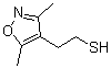 structure of CAS# 915923-05-6, 2-(3,5-Dimethyl-1,2-oxazol-4-yl)ethanethiol;2-(3,5-dimethyl-1,2-oxazol-4-yl)ethanamine;2-(3,5-Dimethyl-4-isoxazolyl)ethanethiol;2-(3,5-dimethylisoxazol-4-yl)ethane-1-thiol