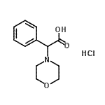 structure of CAS# 91641-50-8, 4-Morpholinyl(phenyl)acetic acid hydrochloride (1:1);2-(Morpholin-4'-yl)phenylacetic acid hydrochloride;4-Morpholineacetic acid, α-phenyl-, hydrochloride (1:1);4-Morpholinyl(phenyl)acetic acid hydrochloride (1:1)