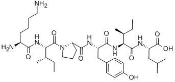 structure of CAS# 92169-45-4, Neuromedin N (Swinespinal Cord);NEUROMEDIN N (RAT, MOUSE, PORCINE, CANINE);L-Lys-L-Ile-L-Pro-L-Tyr-L-Ile-L-Leu-OH;H-LYS-ILE-PRO-TYR-ILE-LEU-OH