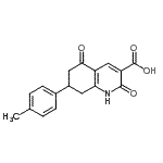 structure of CAS# 924834-92-4, 7-(4-Methylphenyl)-2,5-dioxo-1,2,5,6,7,8-hexahydro-3-quinolinecarboxylic acid;7-(4-meth<wbr>ylphenyl)<wbr>-2,5-diox<wbr>o-1,2,5,6<wbr>,7,8-hexa<wbr>hydro-3-q<wbr>uinolinec<wbr>arboxylic<wbr> acid;7-(4-meth<wbr>ylphenyl)<wbr>-2,5-diox<wbr>o-1,6,7,8<wbr>-tetrahyd<wbr>roquinoli<wbr>ne-3-carb<wbr>oxylic ac<wbr>id;MFCD09439077