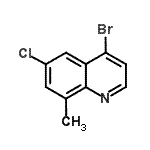 structure of CAS# 927800-42-8, 4-Bromo-6-chloro-8-methylquinoline;4-Bromo-6-chloro-8-methyl quinoline