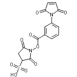 structure of CAS# 92921-25-0, 1-{[3-(2,5-Dioxo-2,5-dihydro-1H-pyrrol-1-yl)benzoyl]oxy}-2,5-dioxo-3-pyrrolidinesulfonic acid;1-((3-(2,<wbr>5-Dihydro<wbr>-2,5-diox<wbr>o-1H-pyrr<wbr>ol-1-yl)b<wbr>enzoyl)ox<wbr>y)-2,5-di<wbr>oxo-3-pyr<wbr>rolidines<wbr>ulfonic a<wbr>cid;3-Maleimidobenzoyl-N-hydroxysulphosuccinimide ester;3-Pyrroli<wbr>dinesulfo<wbr>nic acid,<wbr> 1-((3-(2<wbr>,5-dihydr<wbr>o-2,5-dio<wbr>xo-1H-pyr<wbr>rol-1-yl)<wbr>benzoyl)o<wbr>xy)-2,5-d<wbr>ioxo-