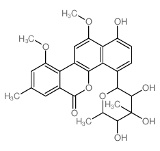 CAS#: 92934-54-8， 10,12-Dimethoxy-1-Hydroxy-8-Methyl-4-(3-C-Methyl-6-Deoxy-beta-L-Glucopyranosyl)-6H-Benzo[d]Naphtho[1,2-b]Pyran-6-One