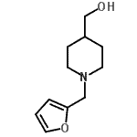结构式 CAS# 930111-13-0, [1-(2-呋喃甲基)-4-哌啶基]甲醇
