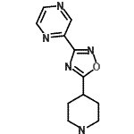 structure of CAS# 93072-94-7, 2-[5-(4-Piperidinyl)-1,2,4-oxadiazol-3-yl]pyrazine;2-(5-(piperidin-4-yl)-1,2,4-oxadiazol-3-yl)pyrazine;2-(5-Piperidin-4-yl-[1,2,4]-oxadiazol-3-yl)-pyrazine;2-(5-Piperidin-4-yl-1,2,4-oxadiazol-3-yl)pyrazine
