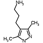 结构式 CAS# 936940-75-9, 3-(3,5-二甲基-1H-吡唑-4-基)-1-丙胺