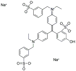 结构式 CAS# 93942-43-9, N-[4-[[3,4-二(磺基甲基)苯基][4-(二乙基氨基)苯基]亚甲基]-2,5-环己二烯-1-亚基]-N-乙基-乙铵内盐钾盐(1:1)