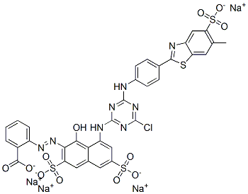 CAS#: 94231-76-2， Tetrasodium 2-[[8-[[4-Chloro-6-[[4-(6-Methyl-5-Sulphonatobenzothiazol-2-Yl)Phenyl]Amino]-1,3,5-Triazin-2-Yl]Amino]-1-Hydroxy-3,6-Disulphonato-2-Naphthyl]Azo]Benzoate
