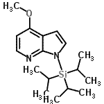 structure of CAS# 944936-26-9, 4-Methoxy-1-(triisopropylsilyl)-1H-pyrrolo[2,3-b]pyridine;4-methoxy-1-(triisopropylsilyl)-1H-pyrrolo[2,3-b]pyridine;4-Methoxy-1-triisopropylsilanyl-1H-pyrrolo[2,3-b]pyridine;MFCD08741548