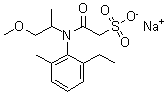 structure of CAS# 947601-85-6, Sodium 2-[(2-ethyl-6-methylphenyl)(1-methoxy-2-propanyl)amino]-2-oxoethanesulfonate;2-[(2-Eth<wbr>yl-6-meth<wbr>ylphenyl)<wbr>(2-methox<wbr>y-1-methy<wbr>lethyl)-a<wbr>mino]2-ox<wbr>o-ethanes<wbr>ulfonic a<wbr>cid sodiu<wbr>m salt;Metolachlor ESA sodium salt;METOLACHLORESASODIUMSALT