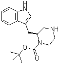 结构式 CAS# 947685-14-5, (2S)-2-(1H-吲哚-3-基甲基)-1-哌嗪羧酸叔丁酯