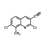 structure of CAS# 948291-65-4, 2,7-Dichloro-8-methyl-3-quinolinecarbonitrile