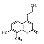 结构式 CAS# 95184-99-9, 7-羟基-8-甲基-4-丙基-2H-苯并吡喃-2-酮